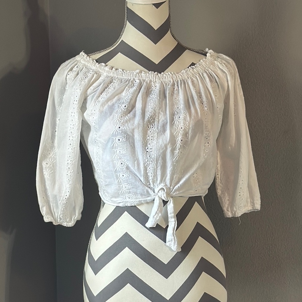 White Off-Shoulder Women's Top